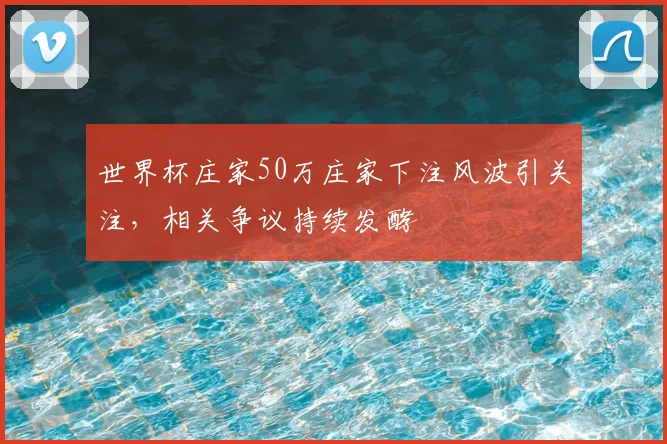 世界杯庄家50万庄家下注风波引关注,相关争议持续发酵